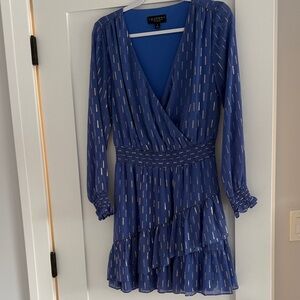 Laundry By Shelli Segal Blue Long Sleeve Dress